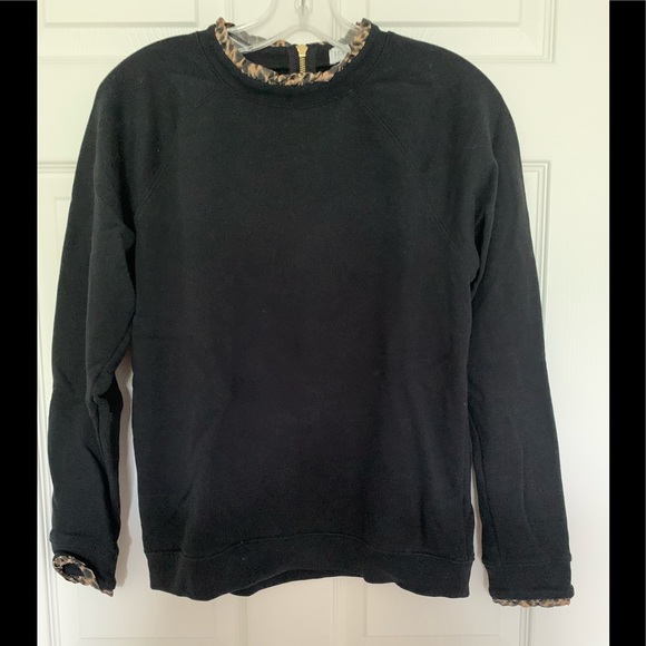 J Crew Leopard Ruffle Neck Pullover Sweatshirt - Picture 3 of 7